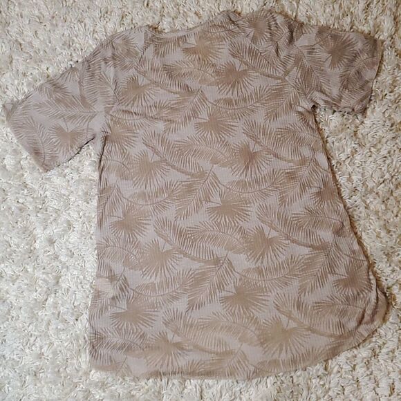 ZARA Palm Leaf Raw Hem Short Sleeve Tee Shirt - Size Medium - Picture 6 of 6